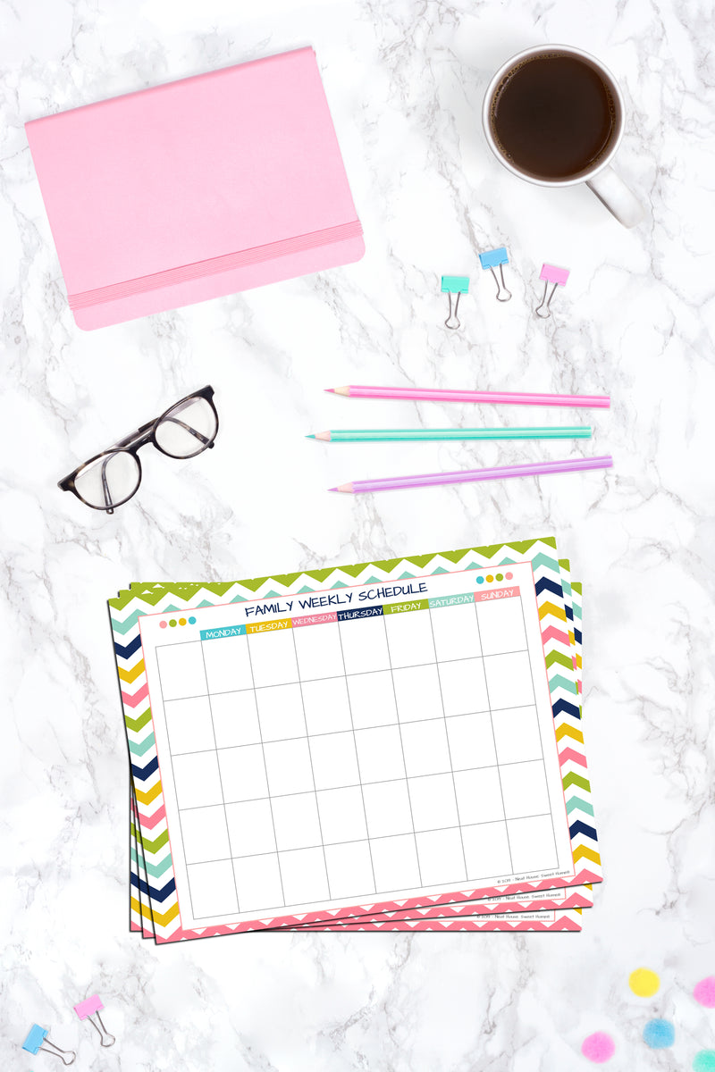【人気沸騰】 – Template Schedule Weekly Family Neat Home Sweet House. プロジェクター、ホームシアター
