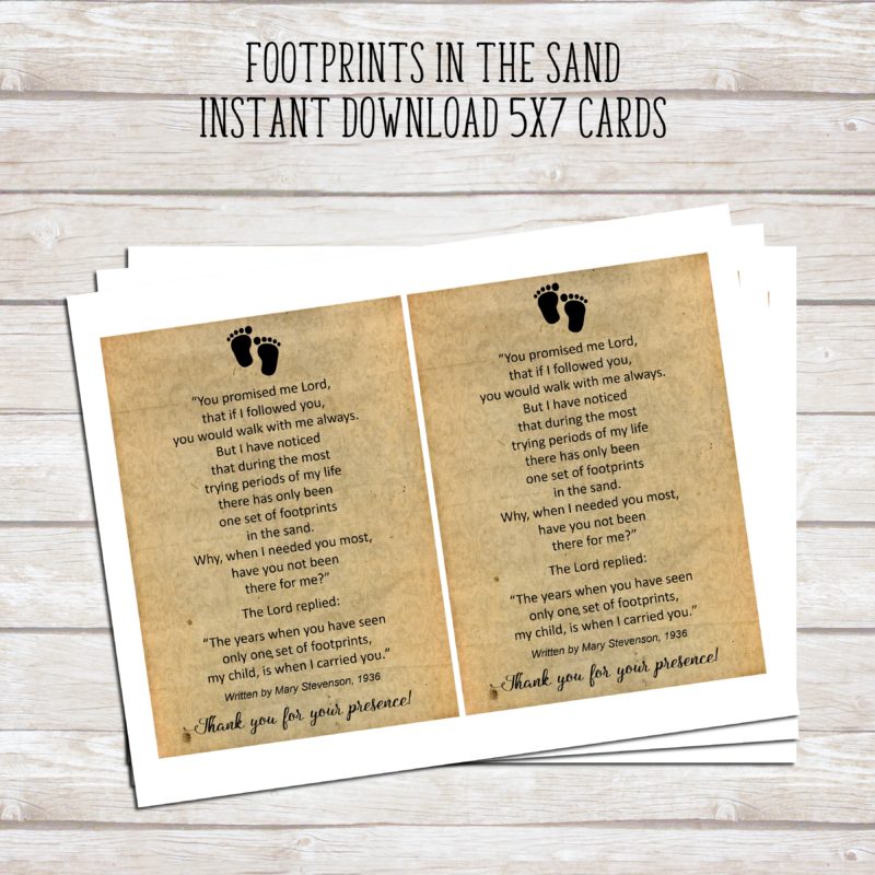 Footprints in the Sand - 5x7 Cards for First Communion or Baptism – Neat Living Shop footprints-in-the-sand-5x7-cards-for-first-communion-or-baptism-neat-living-shop