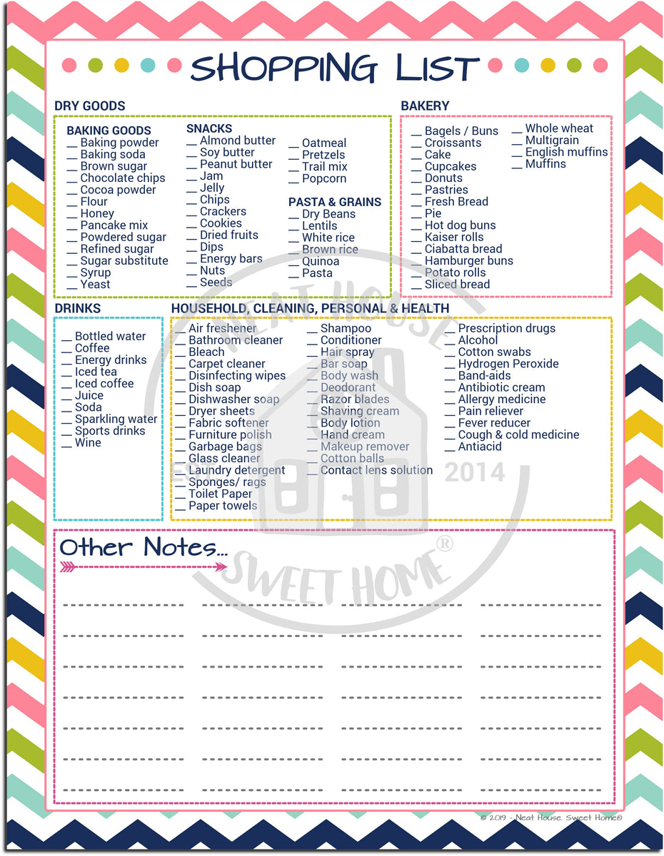 Printable New Home Shopping List  New home checklist, House checklist, New  home shopping list