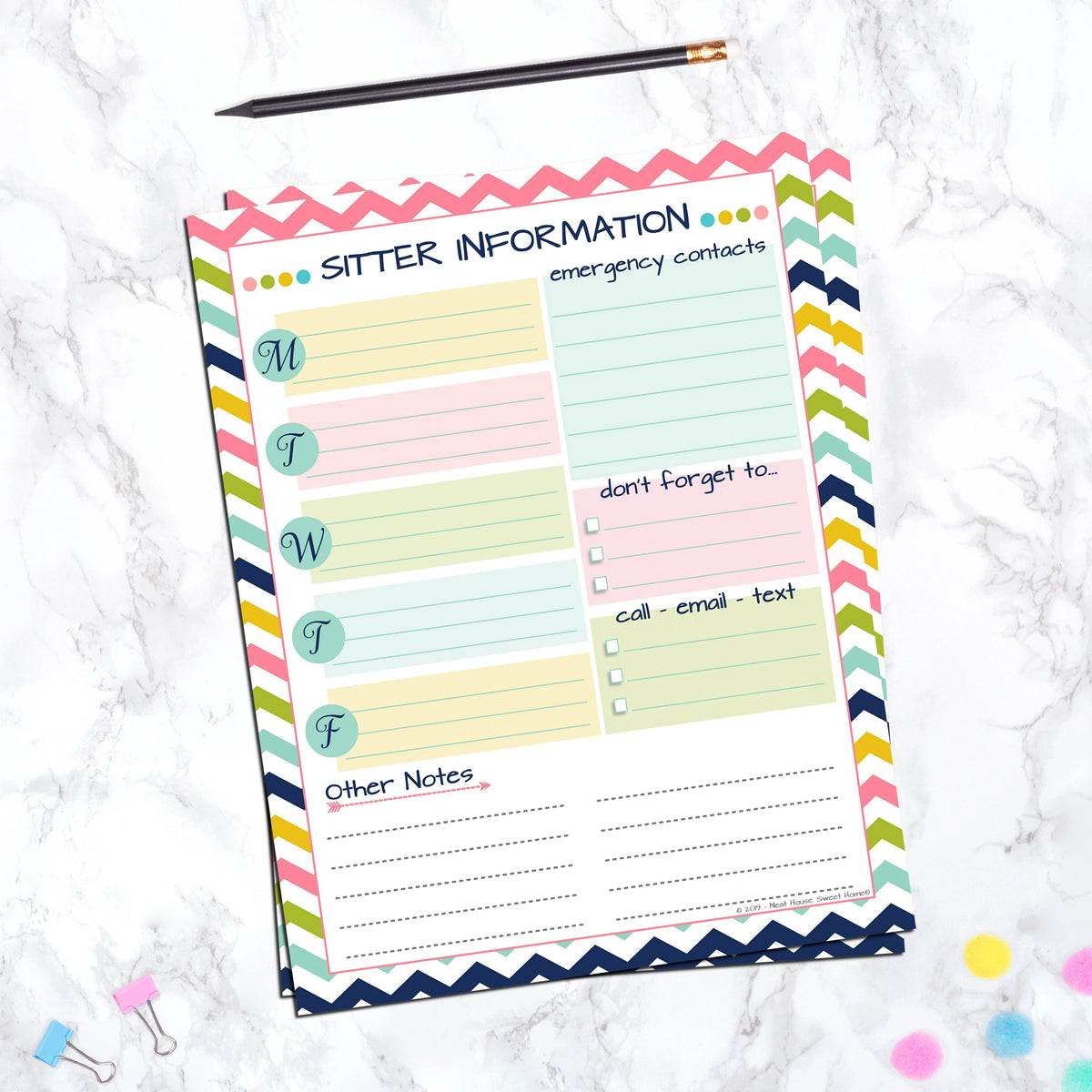sitter-information-template-babysitter-to-do-list-neat-living-shop for Free Printable House Sitter Template Sitter Information Template - Babysitter To-Do List – Neat Living Shop for Free Printable House Sitter Template