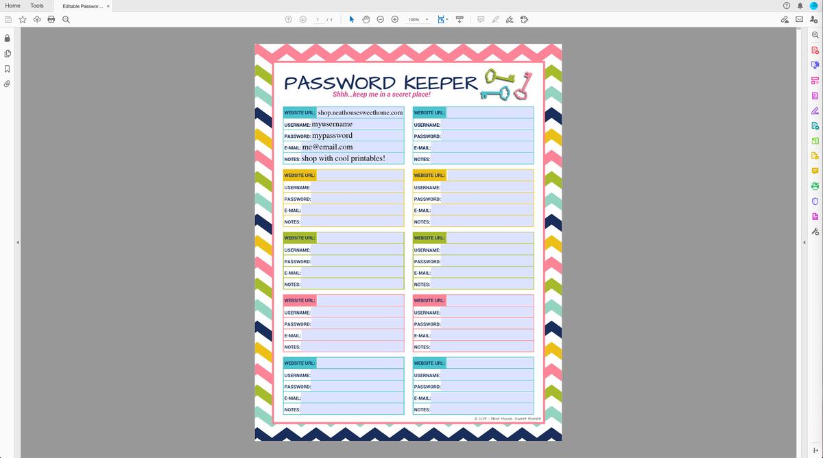 Editable Password Keeper • Password Log Template – Neat Living Shop editable-password-keeper-password-log-template-neat-living-shop