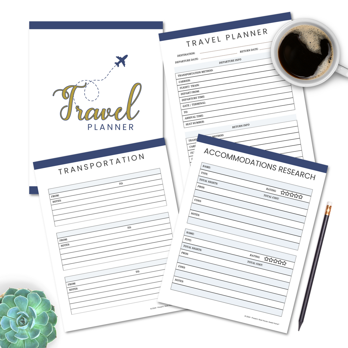 Travel Planner Printable (27 pages) – Neat House. Sweet Home Online Store