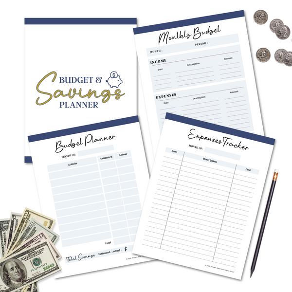 Budget and Savings Planner Printable (98 pages) - PDF Instant Download and Print