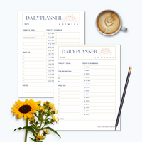 Minimalist Daily Planner Printable Sheet • Instant Download PDF