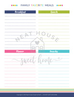 Family Favorite Meals Template