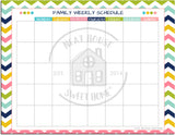 family weekly schedule template