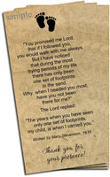 Footprints in the Sand Printable Poem - Religious Keepsake - Customizable