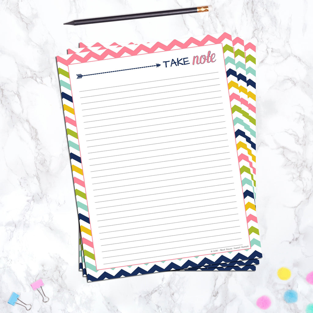 Note Taking Printable Sheet | Letter Size Template for Notes – Neat ...