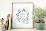 Children are a Gift from the Lord Psalm 127:3 • Printable Wall Art • Eucalyptus Silver and Blue Art • Nursery Art