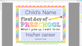 Editable First Day of School Printable Signs - Preschool, Kindergarten, 1st to 12th Grade.