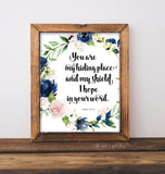 You Are My Hiding Place - Psalm 119:114 Printable Wall Art