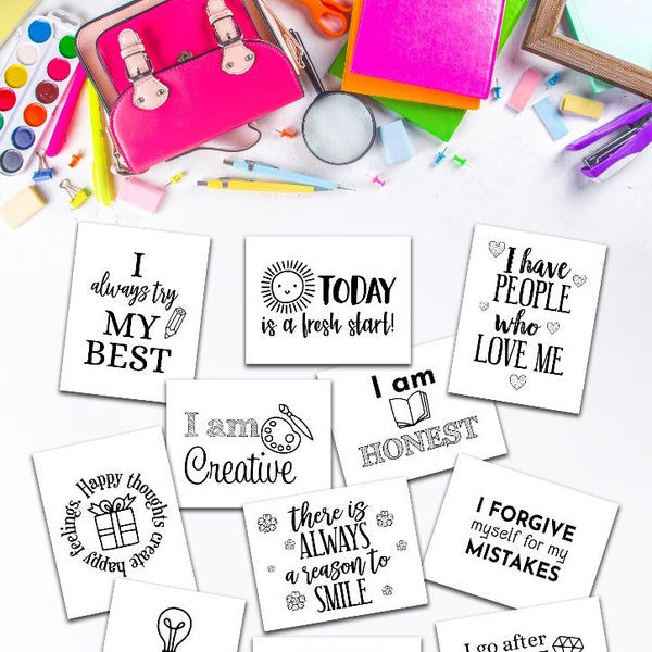Set of Printable Positive Affirmations for Classroom or Homeschool