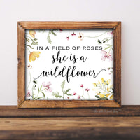 In a Field of Roses She's a Wildflower• French Cottage Chic Nursery Printable Wall Art