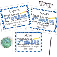 Editable First Day of School Printable Signs - Preschool, Kindergarten, 1st to 12th Grade.