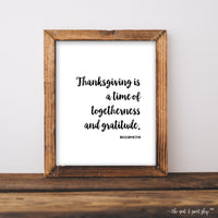 thanksgiving time togetherness gratitude printable