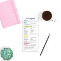 Printable Travel and Packing Checklist - Instant Download